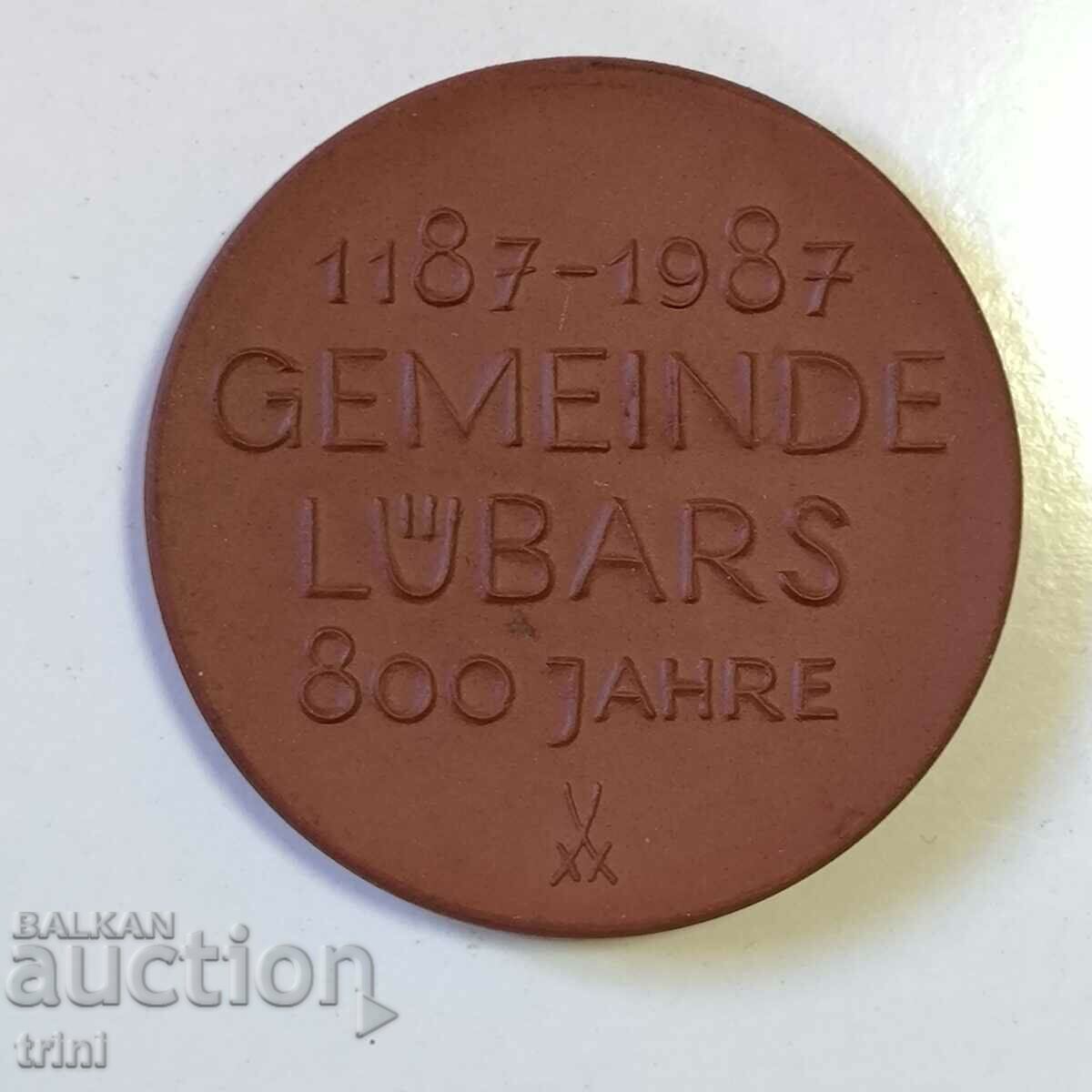 ПЛАКЕТ 800 години общност Lübars 1187-1987
