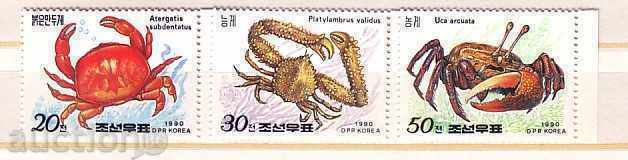 North Korea 1990 Fauna - Crabs 3v.-MNH
