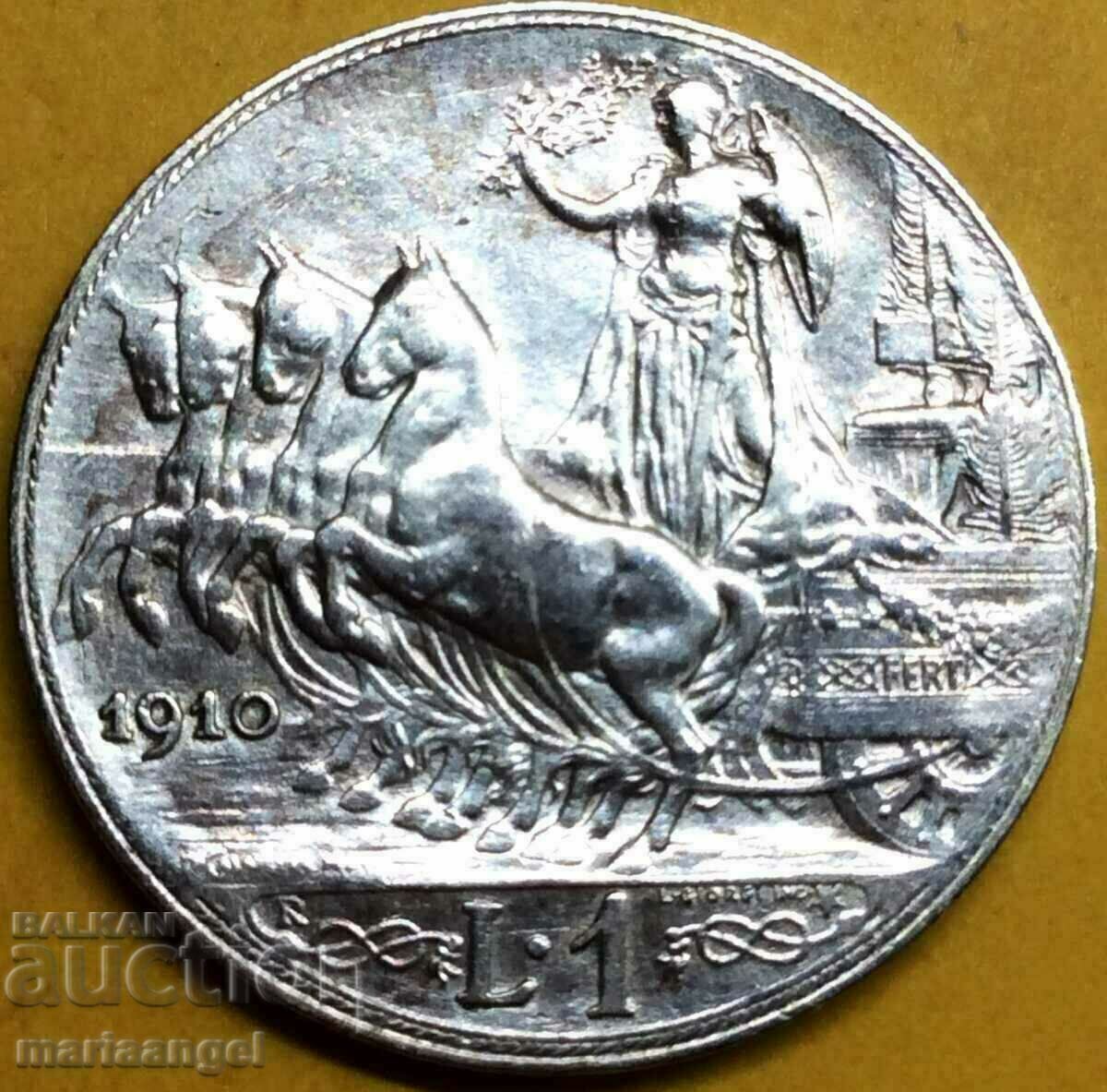 1 lira 1910 argint Italia