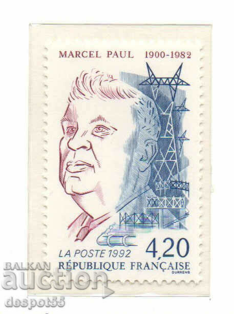 1992. Γαλλία. 10η επέτειος από τον θάνατο του Marcel Paul.