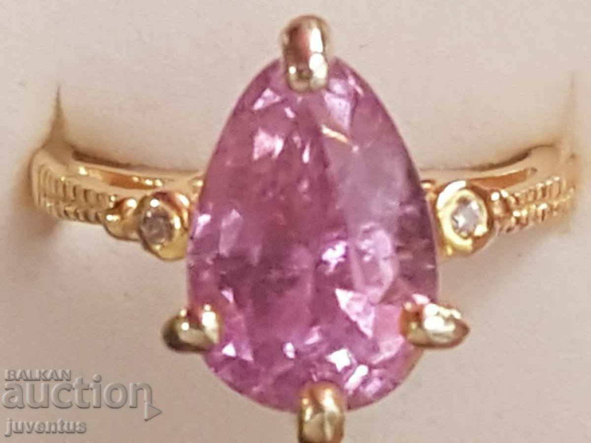 SILVER RING WITH KUNZITE (PAKISTAN) 5.0 ct. UNHEATED