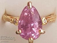 SILVER RING WITH KUNZITE (PAKISTAN) 5.0 ct. UNHEATED