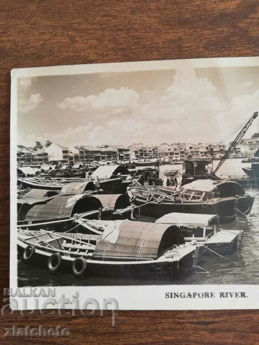 Auction Postcard - Singapore river Auction Postcard - Singapore river