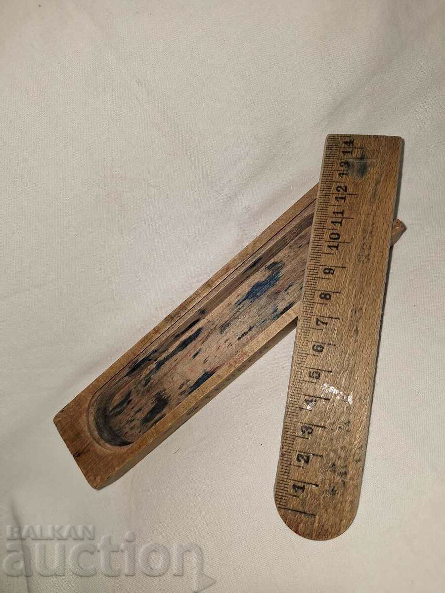 Antique ruler in box--Lotter original - 6 Antique ruler in box--Lotter original - 6