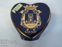 Interesting old porcelain heart with coat of arms #2133