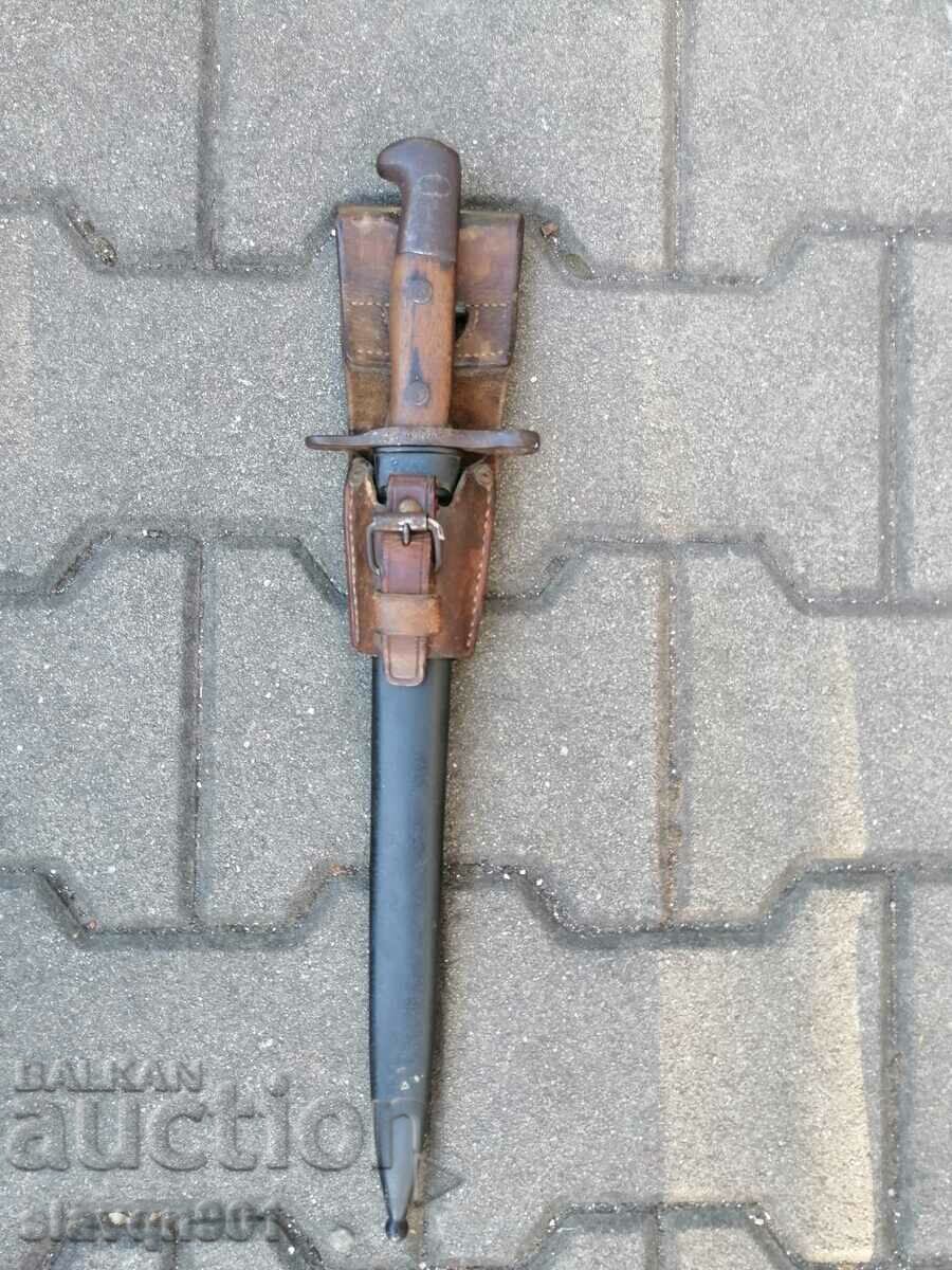 Baionetă elvețiană model ELSENER SCHWYZ PSV teacă din piele
