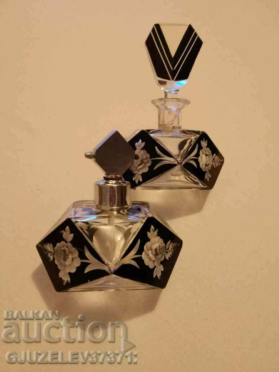 Art Deco - 1920"Crystal bottles for perfumes with color decoration - 7 Art Deco - 1920"Crystal bottles for perfumes with color decoration - 7