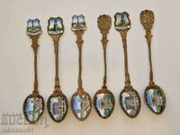 Lot Enameled spoons 6 pcs.