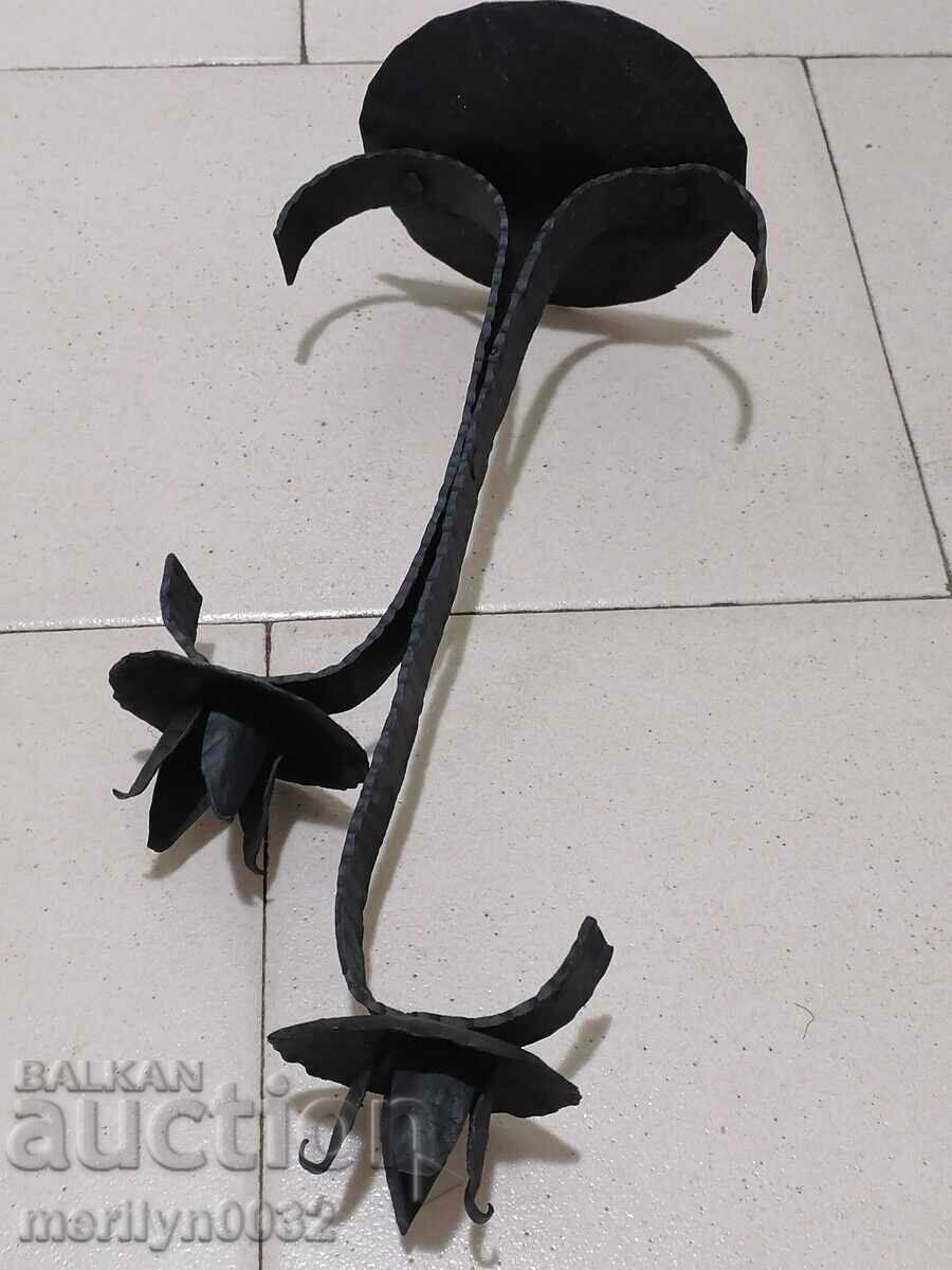 Old wrought iron candlestick lamp with price 37.00 BGN | € 18.92 Old wrought iron candlestick lamp with price 37.00 BGN | € 18.92