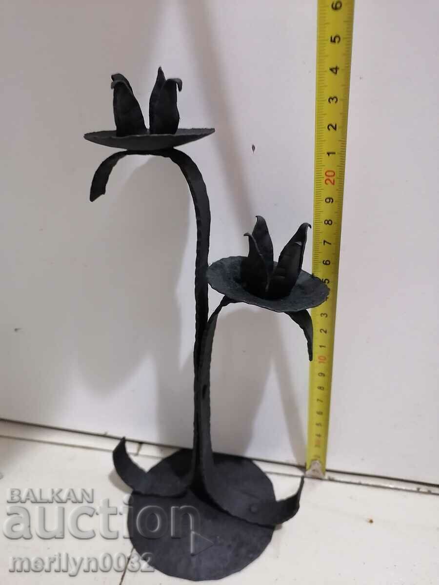 Delivery of Old wrought iron candlestick lamp Delivery of Old wrought iron candlestick lamp
