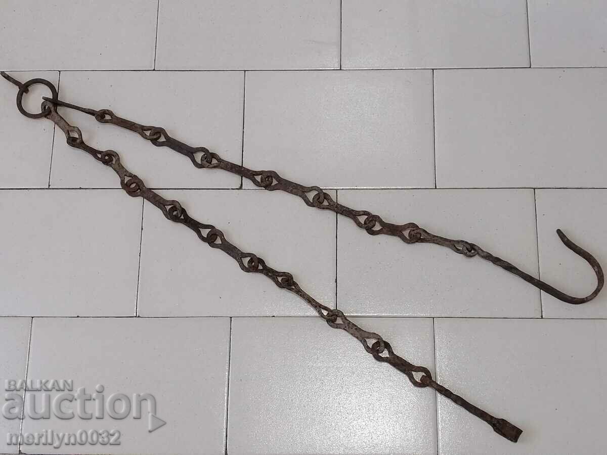 Old wrought iron chain with hook, hearth chain hook chain with price 43.00 BGN | € 21.99 Old wrought iron chain with hook, hearth chain hook chain with price 43.00 BGN | € 21.99