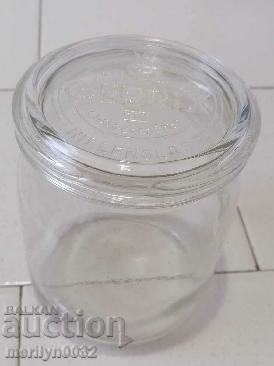 Old German glass jar, 1930s Old German glass jar, 1930s