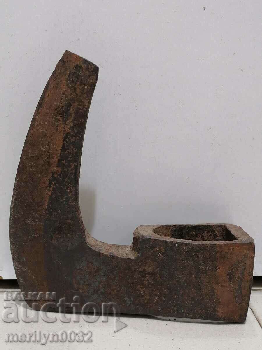 Delivery of An old forged ax with a satyr ax marking without a shaft Delivery of An old forged ax with a satyr ax marking without a shaft