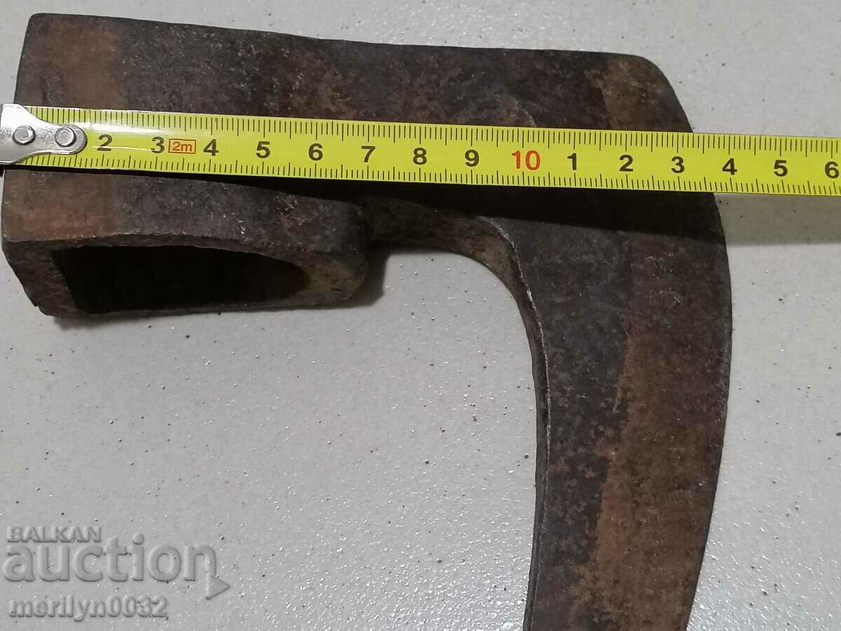 An old forged ax with a satyr ax marking without a shaft - 5 An old forged ax with a satyr ax marking without a shaft - 5