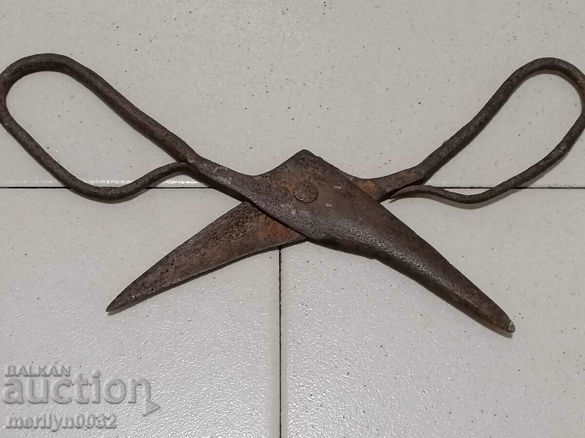 Old forged scissors, knife, wrought iron - 5 Old forged scissors, knife, wrought iron - 5