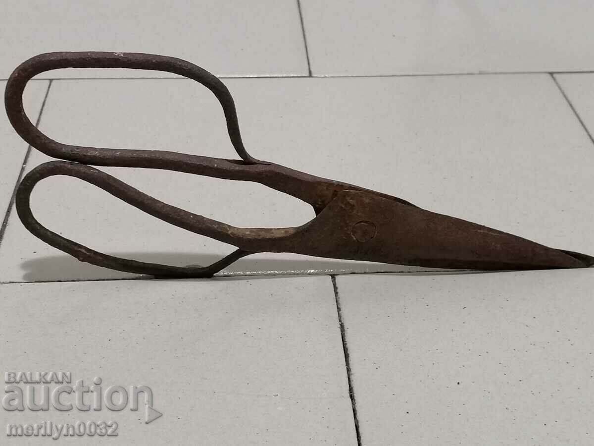 Old forged scissors, knife, wrought iron - 6 Old forged scissors, knife, wrought iron - 6