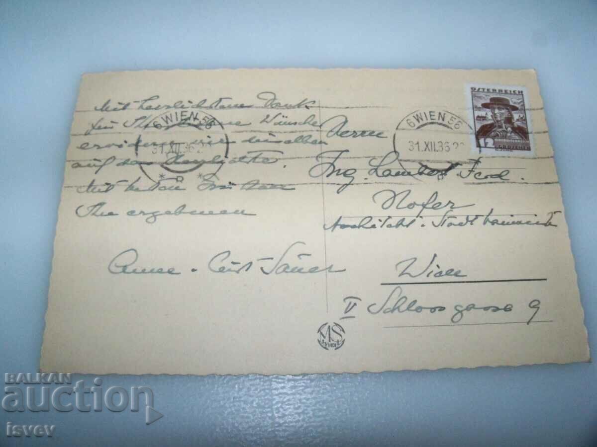 Аукцион Стара австрийска новогодишна пощенска картичка от 1936г. Аукцион Стара австрийска новогодишна пощенска картичка от 1936г.