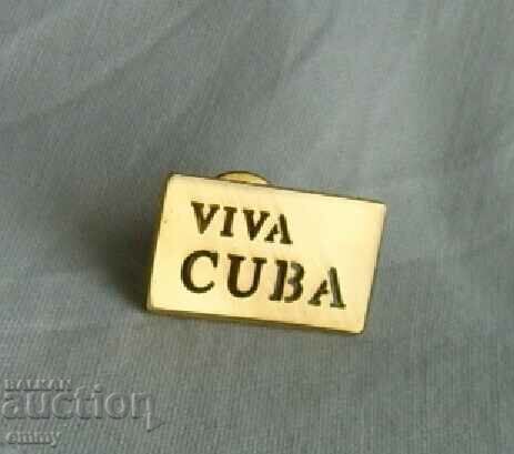 Rare Cuba metal die cut inscription badge with price 7.00 BGN | € 3.58 Rare Cuba metal die cut inscription badge with price 7.00 BGN | € 3.58