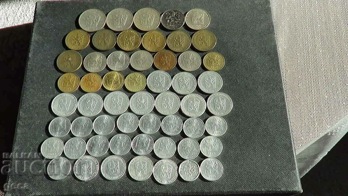 Auction Lot of coins Czechoslovakia 55 pieces Auction Lot of coins Czechoslovakia 55 pieces