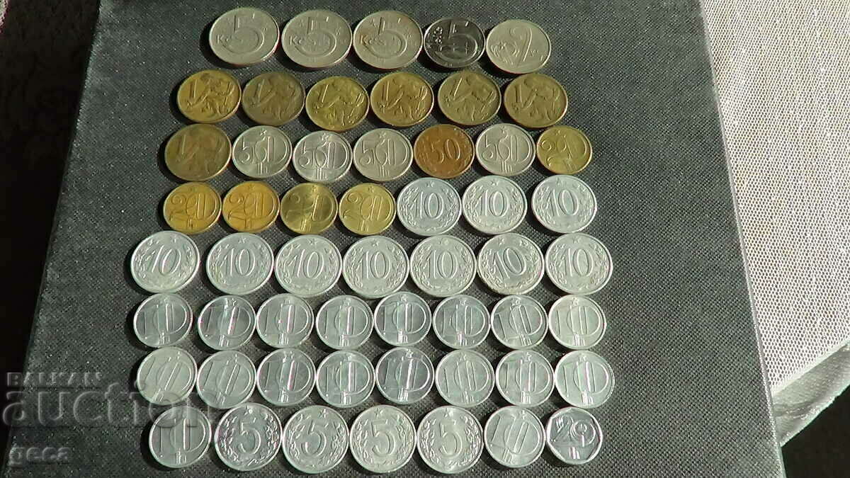 Delivery of Lot of coins Czechoslovakia 55 pieces Delivery of Lot of coins Czechoslovakia 55 pieces