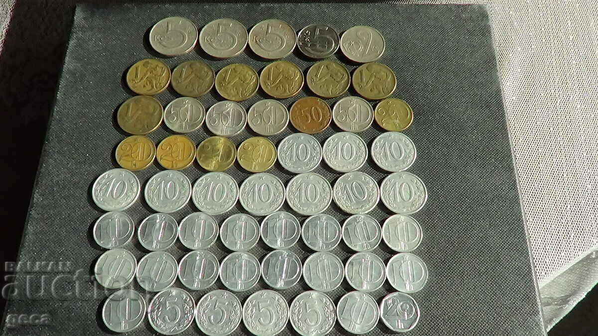 Lot of coins Czechoslovakia 55 pieces - 5 Lot of coins Czechoslovakia 55 pieces - 5