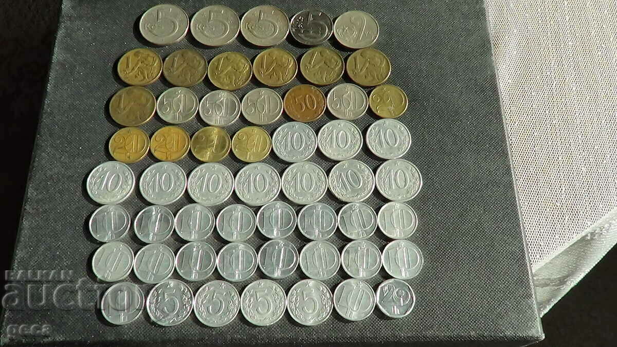 Πολλά νομίσματα Τσεχοσλοβακία 55 τεμάχια