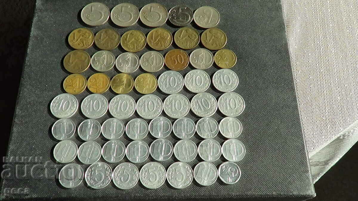 Lot of coins Czechoslovakia 55 pieces Lot of coins Czechoslovakia 55 pieces