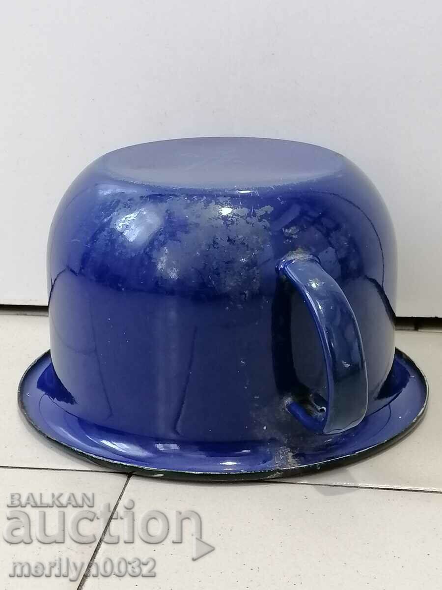 Enameled jug, jug, pot, enameled pot, lid, USSR enamel with price 42.00 BGN | € 21.47