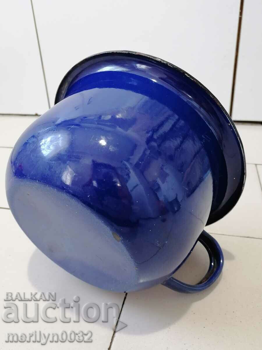 Enameled jug, jug, pot, enameled pot, lid, USSR enamel - 6
