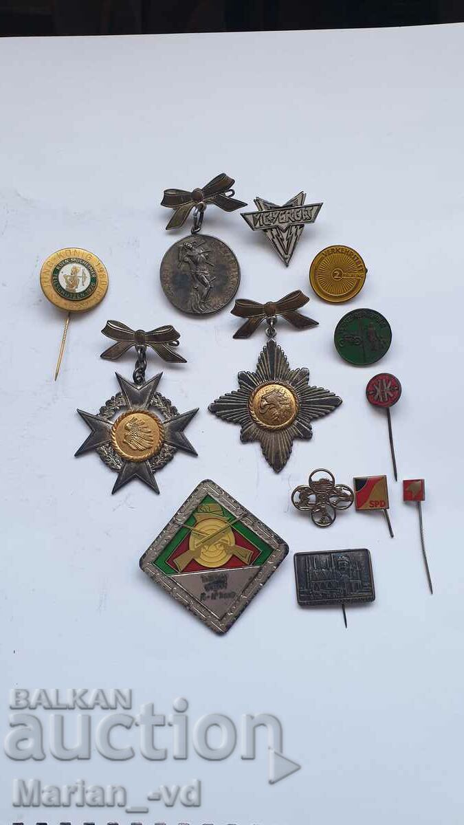 Lot of foreign medals and badges
