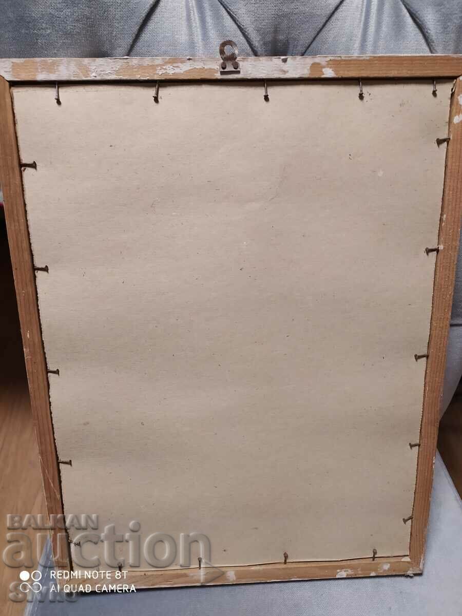 Auction Old photo color large with frame newlyweds Auction Old photo color large with frame newlyweds