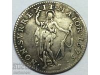 10 soldi 1675 Genoa 2-year reign of Doge 2.75g Ag