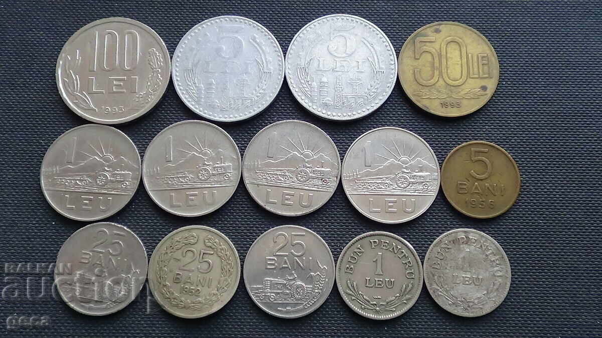 Auction Lot of coins Romania 14 pieces Auction Lot of coins Romania 14 pieces