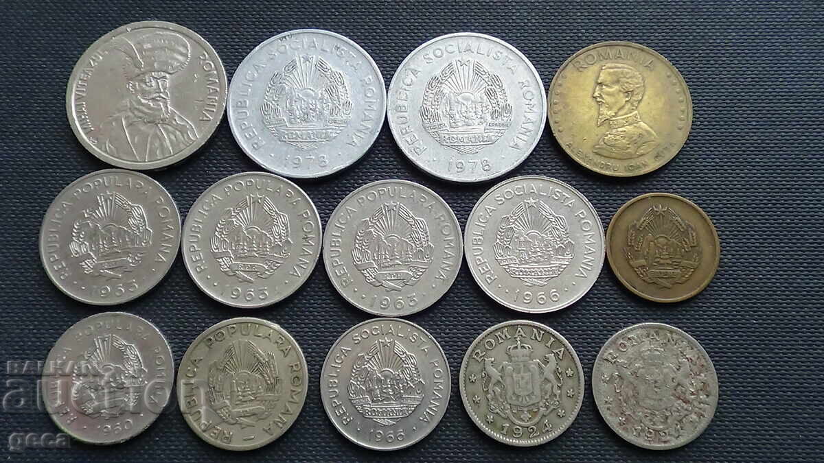 Lot of coins Romania 14 pieces - 6 Lot of coins Romania 14 pieces - 6