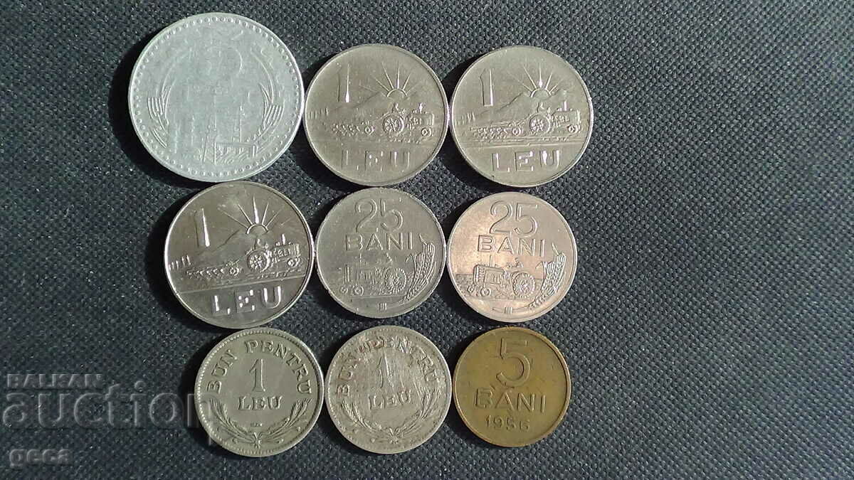 Lot of coins Romania 9 pieces