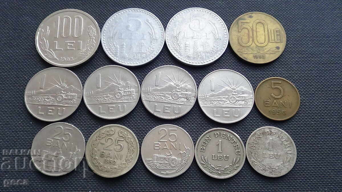 Lot of coins Romania 14 pieces Lot of coins Romania 14 pieces
