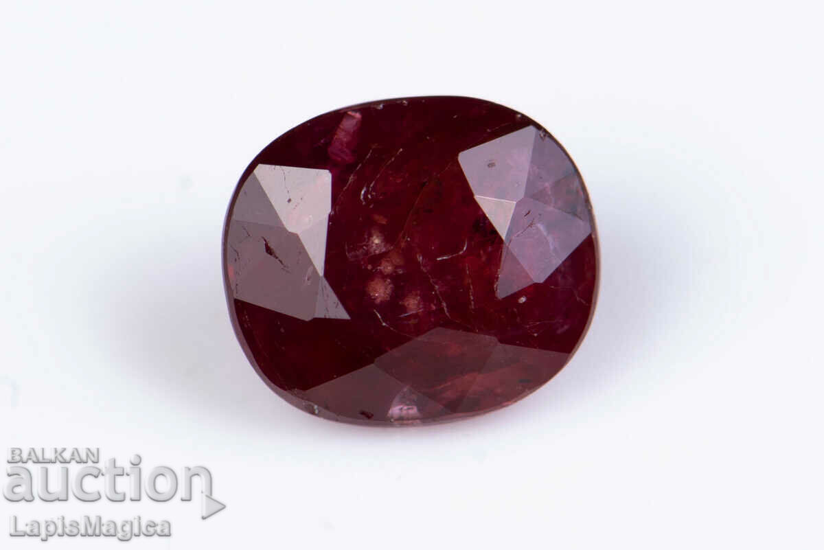 Рубин 0.98ct нетретиран cushion шлифовка