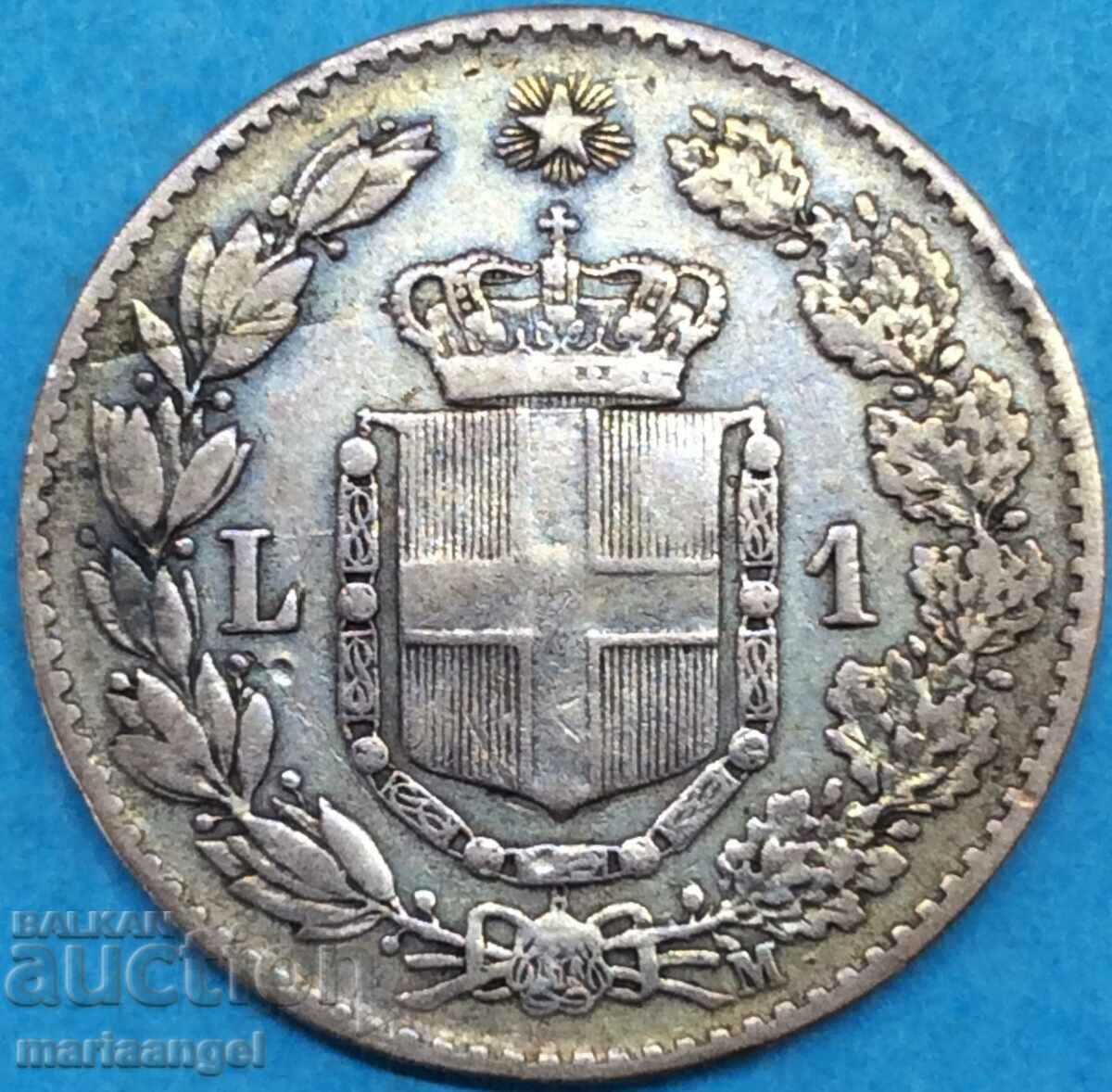 1 Lira 1887 Italy Umberto I Silver