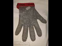 Винтидж стоманена предпазна касапска ръкавица