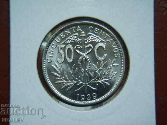 50 Centavos 1939 Bolivia (Bolivia) - Unc with price 24.89 BGN | € 12.73 50 Centavos 1939 Bolivia (Bolivia) - Unc with price 24.89 BGN | € 12.73