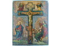 19th century. Ancient Russian Icon, Crucifixion of Christ.