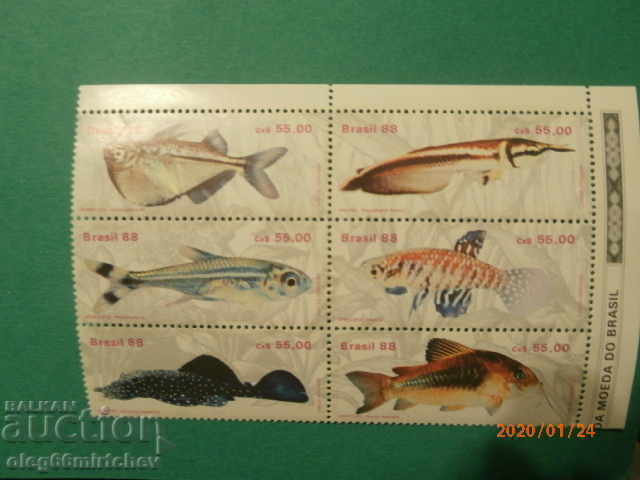 Brazil 1990 FISH MI# 2276/81 - clean