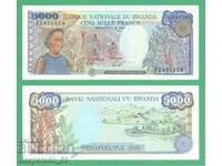 (¯`'•.¸ RWANDA 5000 franci 1988 UNC ¸.•'´¯)
