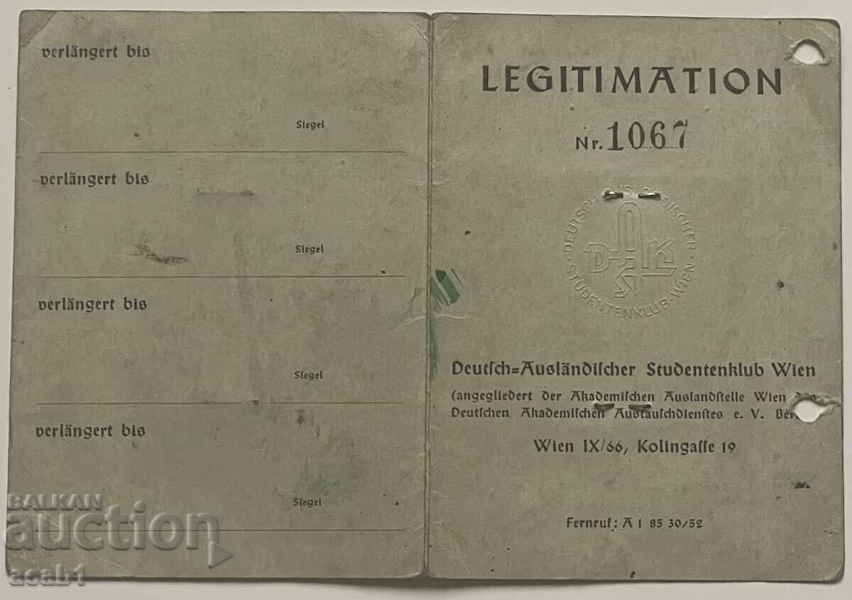 Delivery of Legitimation student club Vienna VSV Delivery of Legitimation student club Vienna VSV