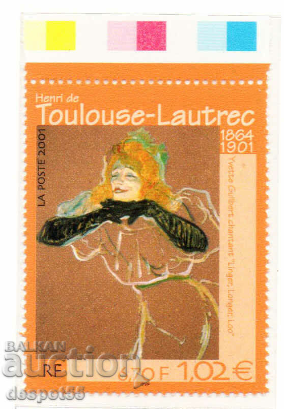 2001 Франция. 100 год. от смъртта на Анри дьо Тулуз-Лотрек.