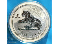 LUNAR 1 OZ 2010 SILVER AUSTRALIA YEAR OF THE TIGER