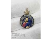 Medalion pictat regal rusesc din secolul 19. Iisus Hristos