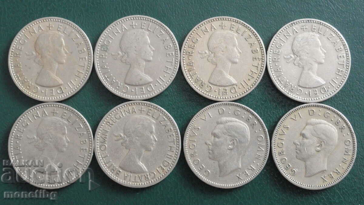 Auction  Great Britain 1947-66 - 1 shilling (8 pieces)
