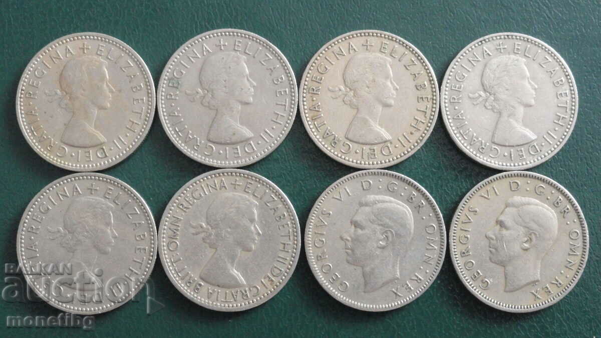 Великобритания 1947-66г. - 1 шилинг (8 броя)