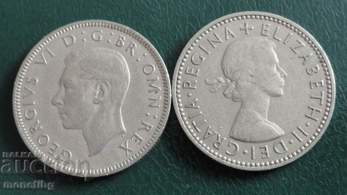 Marea Britanie 1948-58 - 1 șiling (2 bucăți) - 5 Marea Britanie 1948-58 - 1 șiling (2 bucăți) - 5